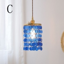 Lustre clássico moderno branco concha sombra pingente iluminação lâmpada teto