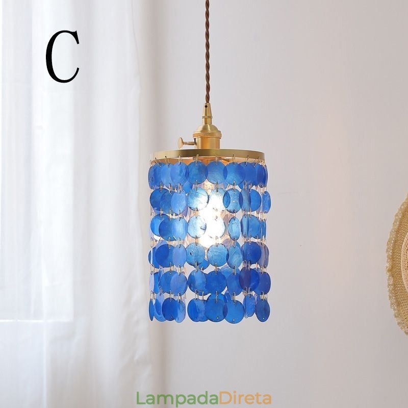 Lustre clássico moderno branco concha sombra pingente iluminação lâmpada teto
