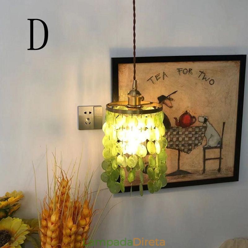 Lustre clássico moderno branco concha sombra pingente iluminação lâmpada teto