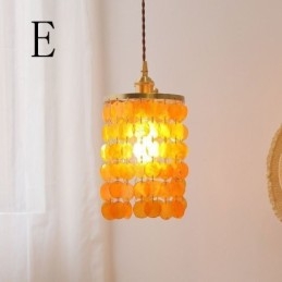Lustre clássico moderno branco concha sombra pingente iluminação lâmpada teto