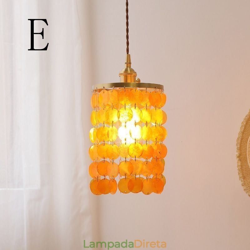 Lustre clássico moderno branco concha sombra pingente iluminação lâmpada teto