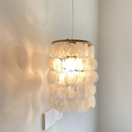 Luminária pendente Capiz moderna Mini contemporânea para teto, iluminação para sala de jantar Luminária pendente Capiz moderna Mini contemporânea para teto, iluminação para sala de jantar