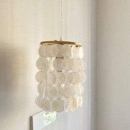 Luminária pendente Capiz moderna Mini contemporânea para teto, iluminação para sala de jantar