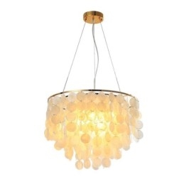 Luminária pendente de teto moderna em concha branca Lustre