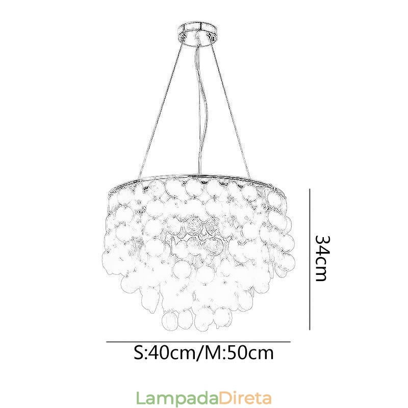 Luminária pendente de teto moderna em concha branca Lustre