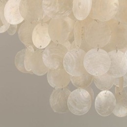 Luminária pendente de teto moderna em concha branca Lustre