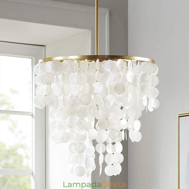 Iluminação de teto suspensa de concha contemporânea