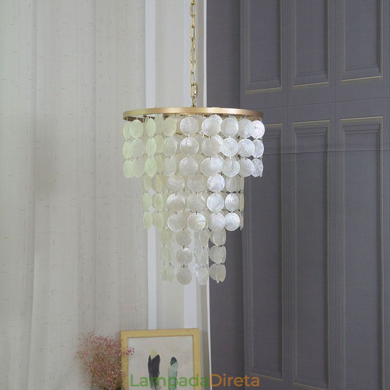 Iluminação de teto suspensa de concha contemporânea