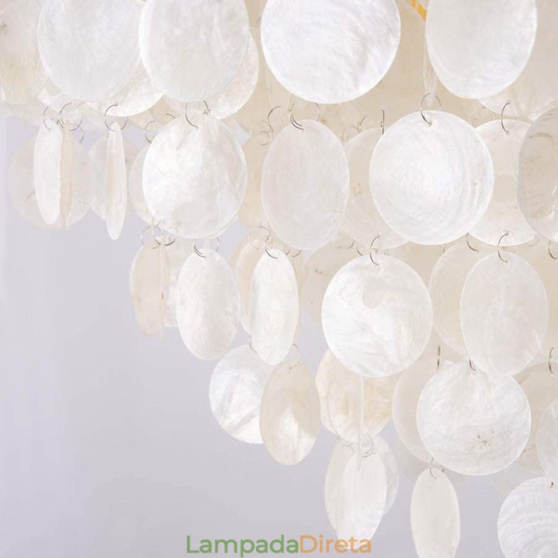 Iluminação de teto suspensa de concha contemporânea