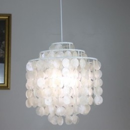 Luminária pendente moderna clássica, abajur de concha branca