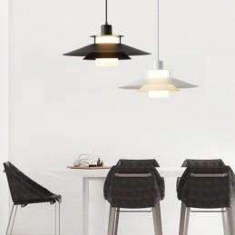 Luminária pendente nórdica de alumínio, moderna e minimalista, iluminação de teto