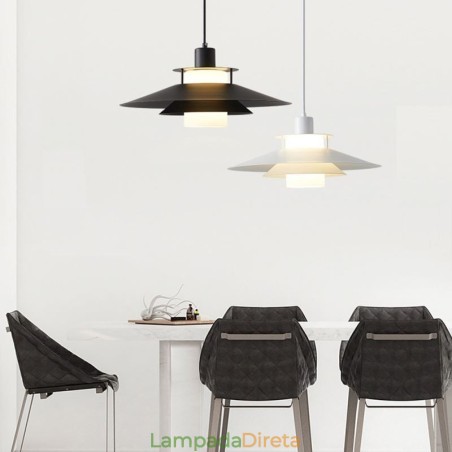 Luminária pendente nórdica de alumínio, moderna e minimalista, iluminação de teto Luminária pendente nórdica de alumínio, moderna e minimalista, iluminação de teto