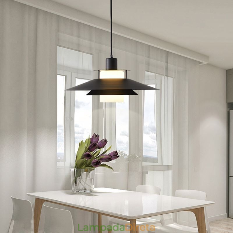 Luminária pendente nórdica de alumínio, moderna e minimalista, iluminação de teto