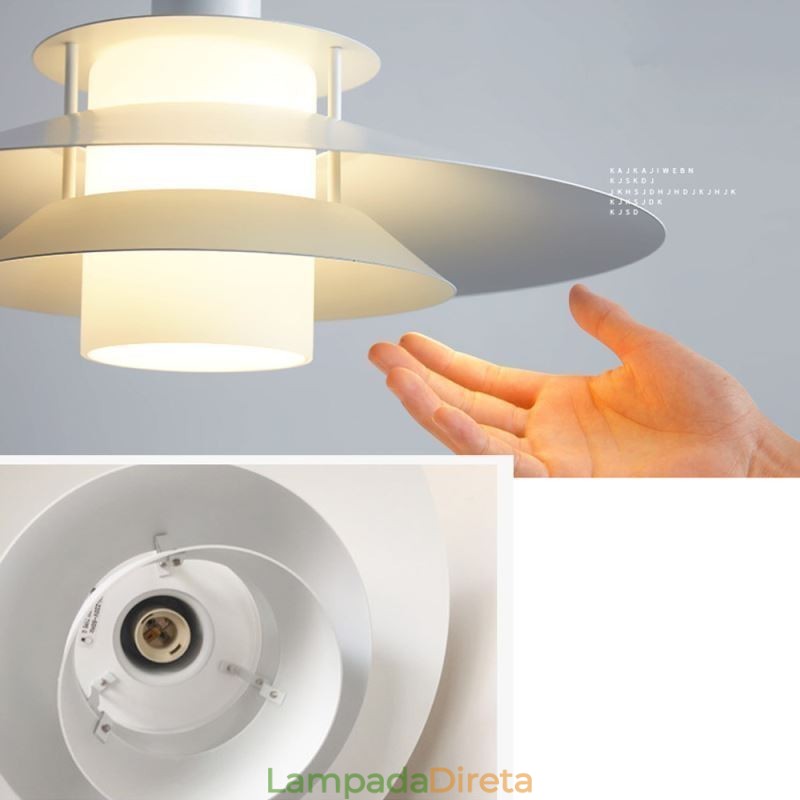 Luminária pendente nórdica de alumínio, moderna e minimalista, iluminação de teto