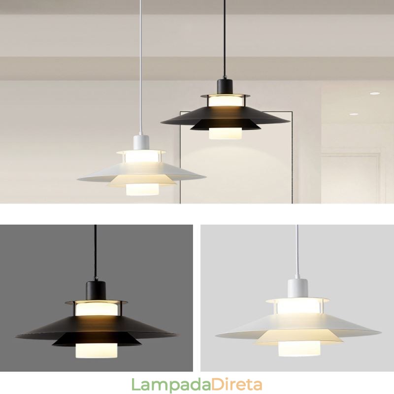 Luminária pendente nórdica de alumínio, moderna e minimalista, iluminação de teto