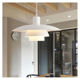 Luminária pendente de alumínio branco, lustre contemporâneo, luminária suspensa ajustável