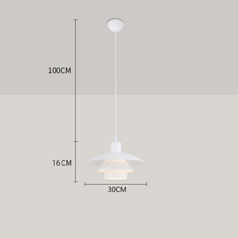 Luminária pendente de alumínio branco, lustre contemporâneo, luminária suspensa ajustável