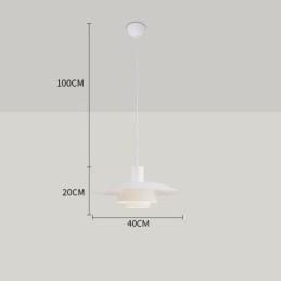 Luminária pendente de alumínio branco, lustre contemporâneo, luminária suspensa ajustável