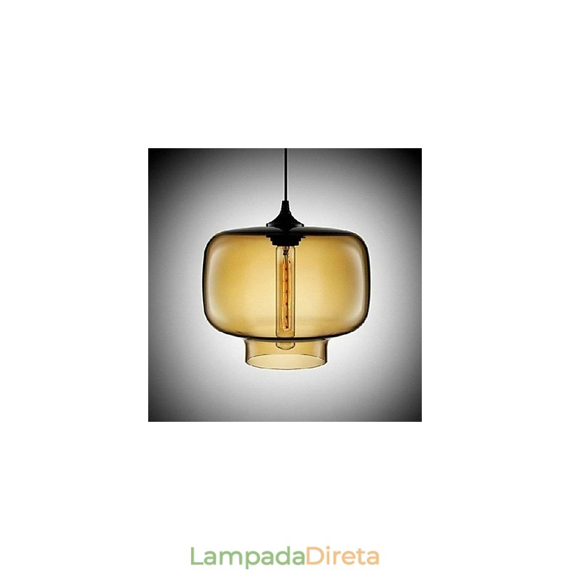 Garrafa Design Pendente 1 Luz Conciso Ferro Pintura