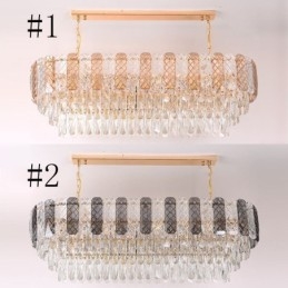 Luminária pendente de cristal moderna Luminária pendente oval de luxo