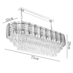 Luminária pendente de cristal moderna Luminária pendente oval de luxo
