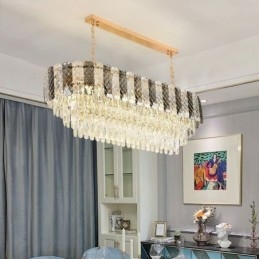 Luminária pendente de cristal moderna Luminária pendente oval de luxo