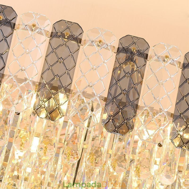 Luminária pendente de cristal moderna Luminária pendente oval de luxo