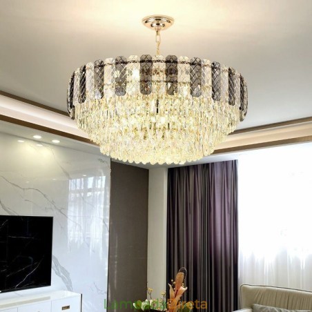 Luminária pendente europeia de luxo, luminária de teto de cristal Luminária pendente europeia de luxo, luminária de teto de cristal