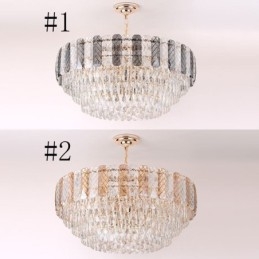 Luminária pendente europeia de luxo, luminária de teto de cristal