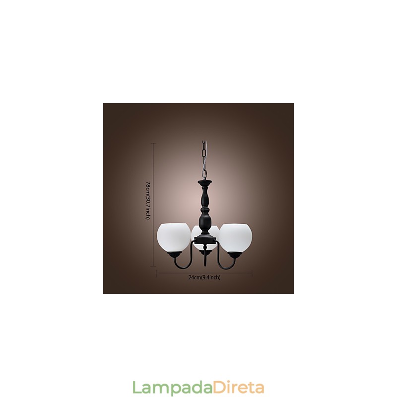 Lustre de bronze estilo vela clássico tradicional