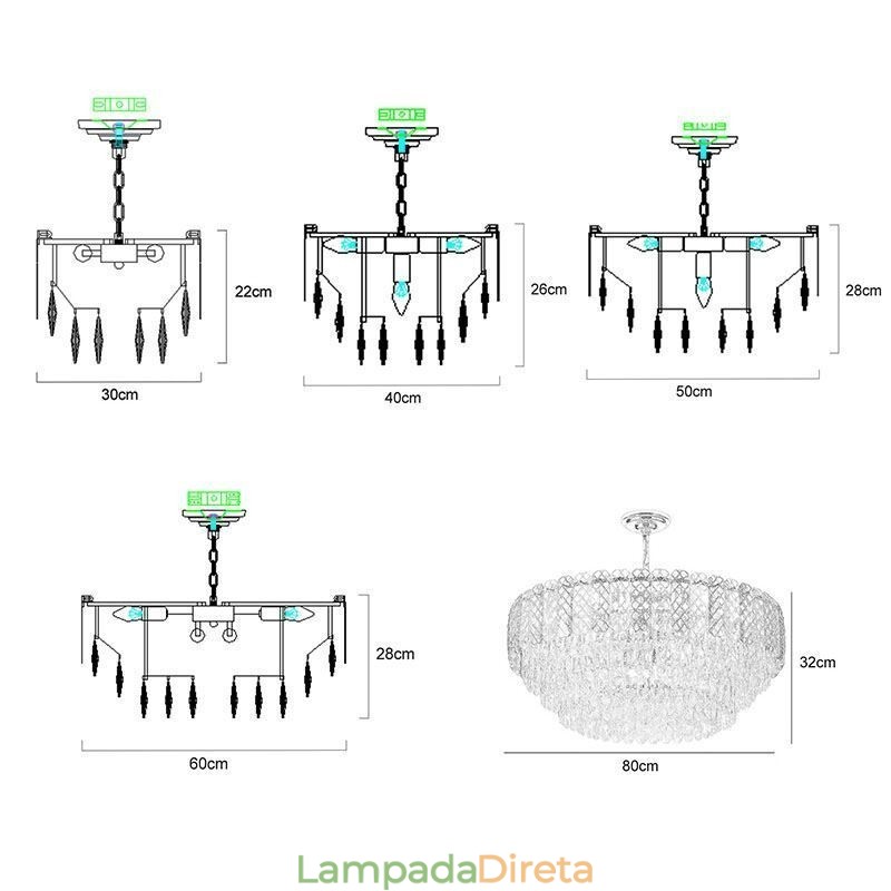Luminária pendente europeia de luxo, luminária de teto de cristal