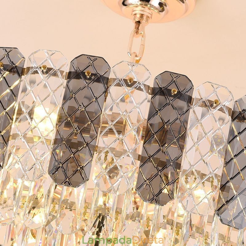 Luminária pendente europeia de luxo, luminária de teto de cristal