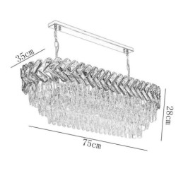 Luminária pendente de cristal europeia, luminária de teto oval de luxo