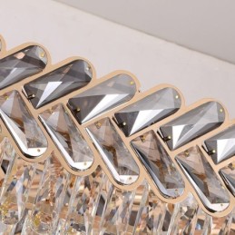 Luminária pendente de cristal europeia, luminária de teto oval de luxo