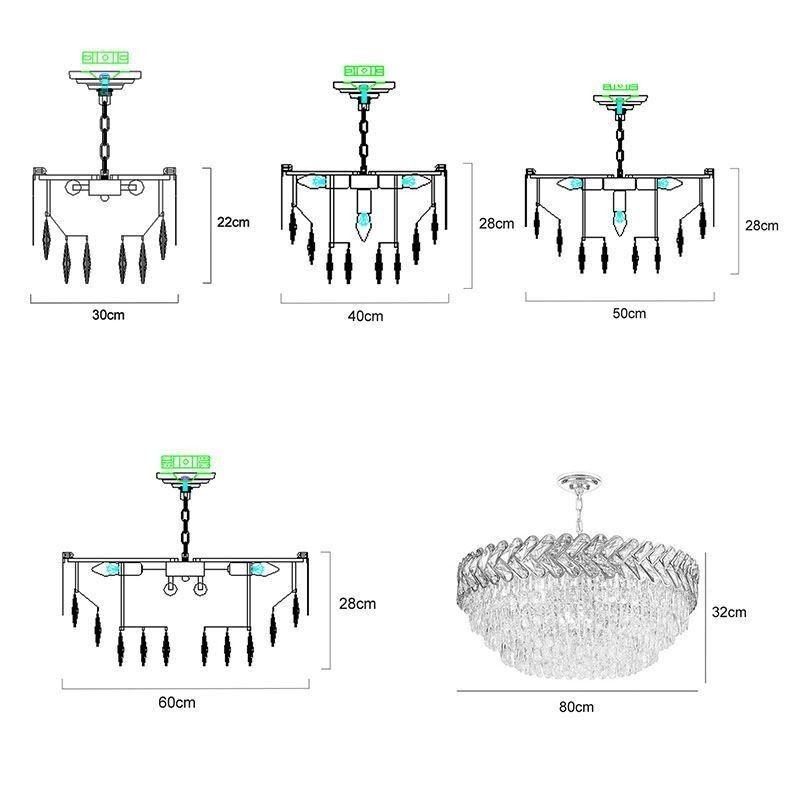 Luminária pendente de cristal dourada para teto