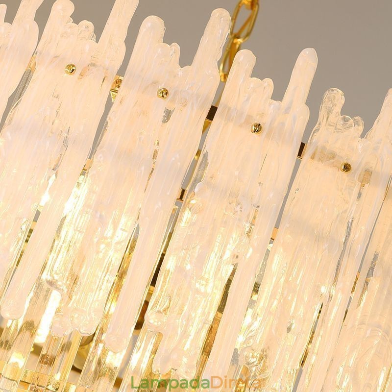 Cristal redondo coral luz de teto pingente luz