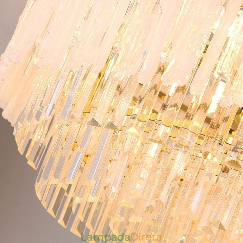 Cristal redondo coral luz de teto pingente luz