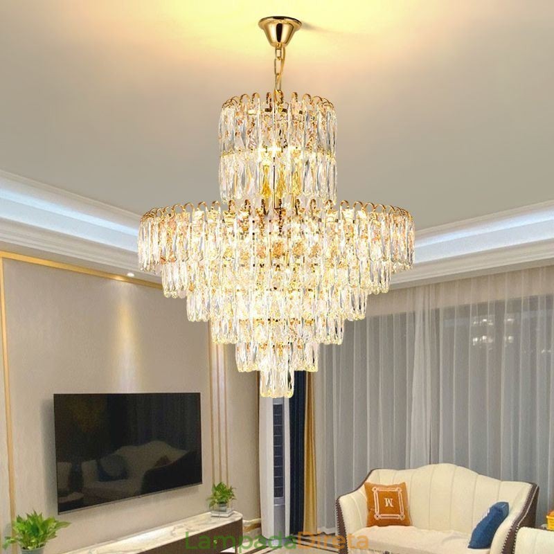 Luminária pendente de cristal moderna Luminárias de teto contemporâneas