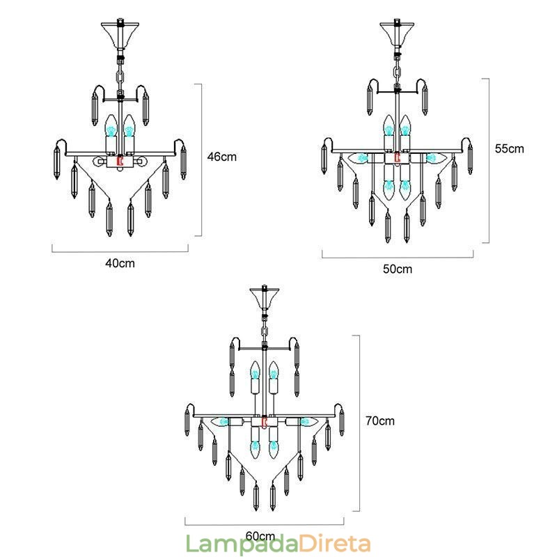 Luminária pendente de cristal moderna Luminárias de teto contemporâneas