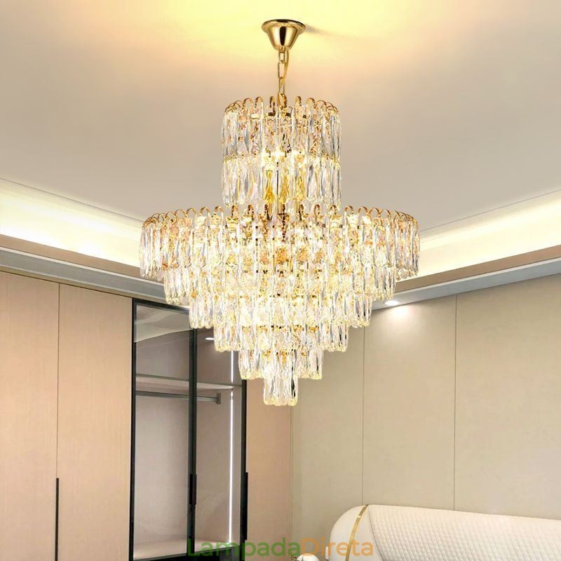 Luminária pendente de cristal moderna Luminárias de teto contemporâneas