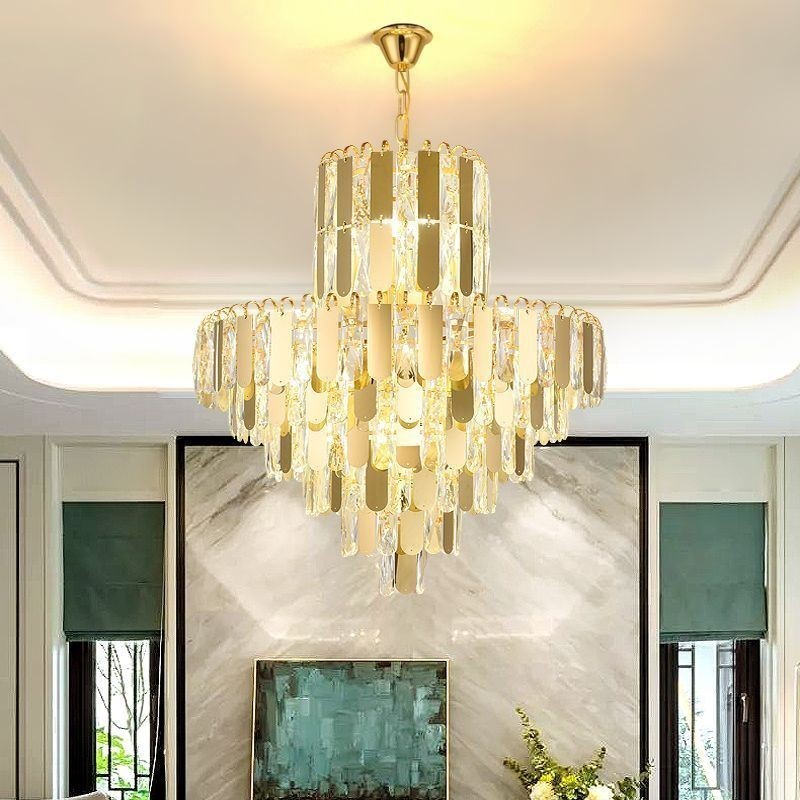 Luminária pendente de cristal moderna Luminárias de teto contemporâneas