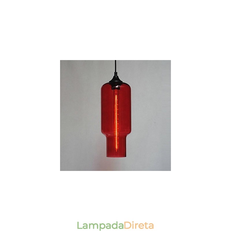 Luminária pendente de vidro moderna com design de bolha marrom