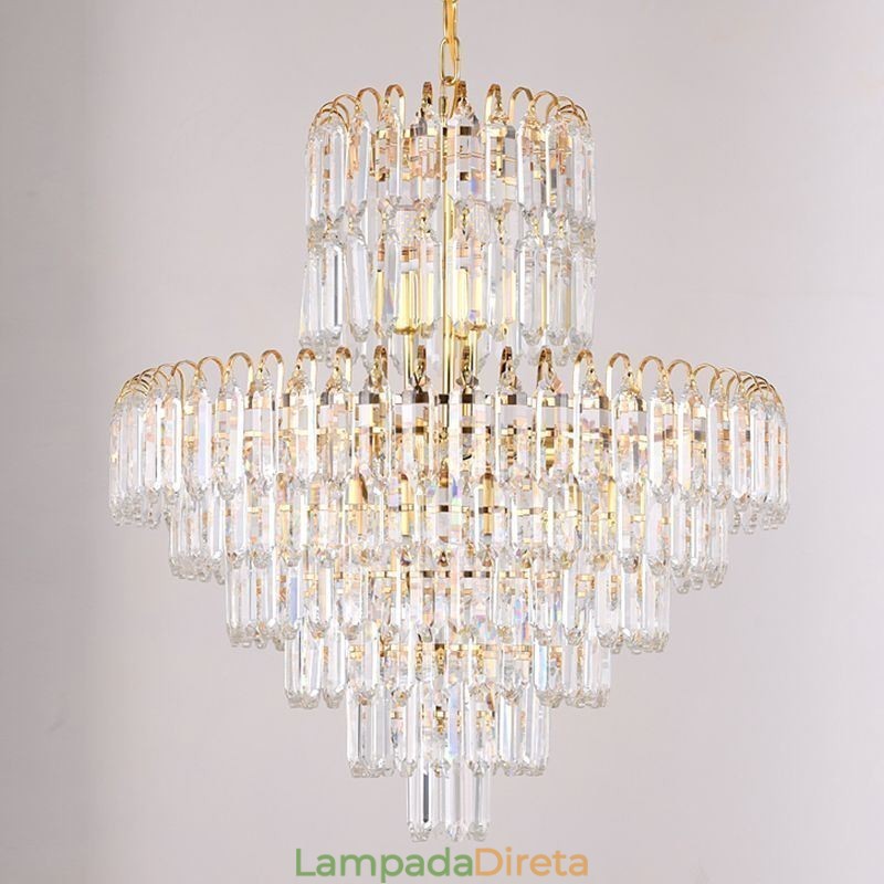 Luminária pendente elegante de cristal redonda para teto