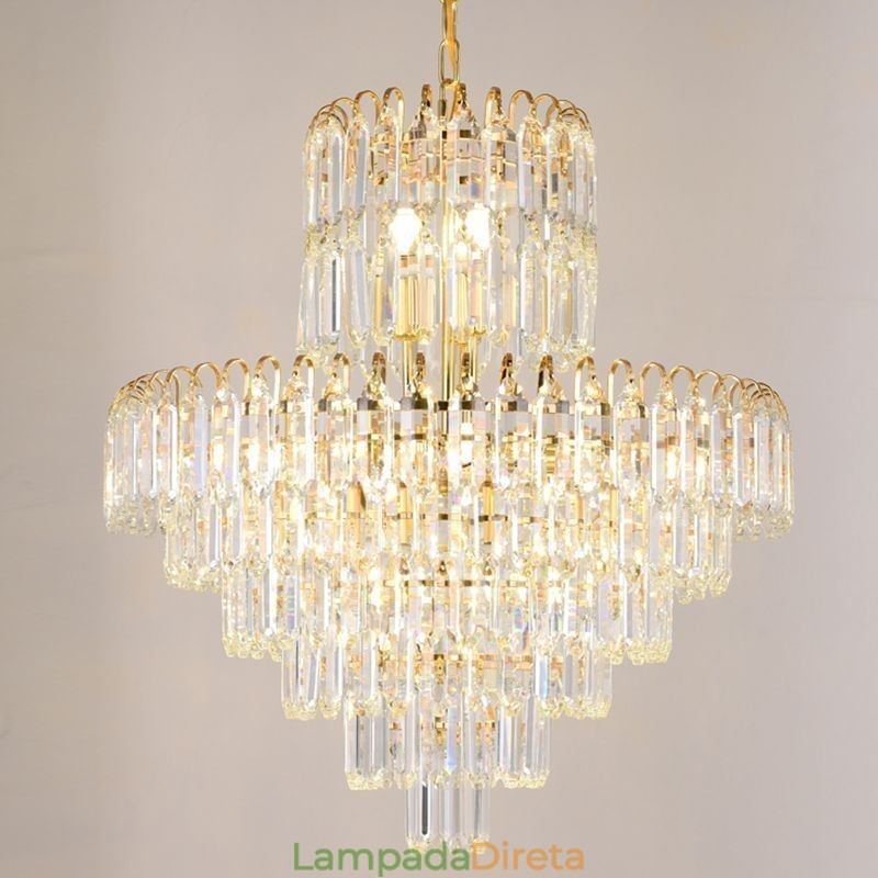 Luminária pendente elegante de cristal redonda para teto