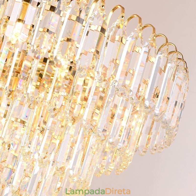 Luminária pendente elegante de cristal redonda para teto