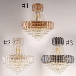 Luminária pendente de cristal moderna, luminária de teto redonda