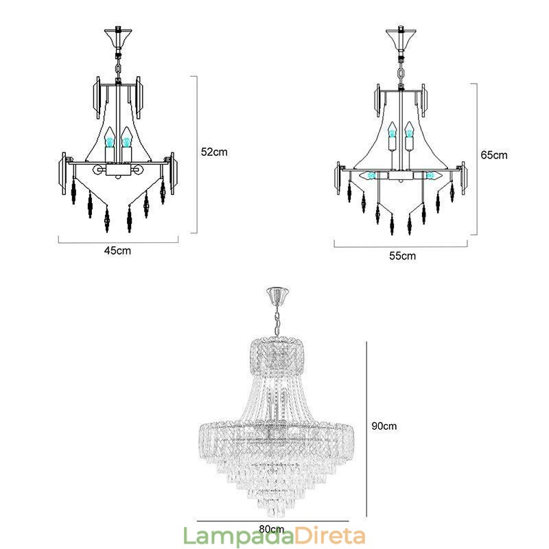 Luminária pendente de cristal moderna, luminária de teto redonda