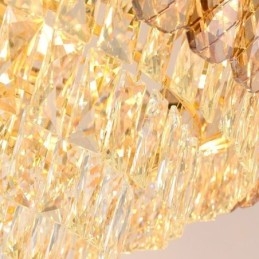 Luminária pendente de cristal moderna, luminária de teto redonda