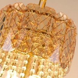 Luminária pendente de cristal moderna, luminária de teto redonda