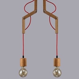 Lustre Mini Estilo Moderno Contemporâneo Madeira Bambu